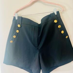 White House Black Market High Waist Black and Gold Shorts